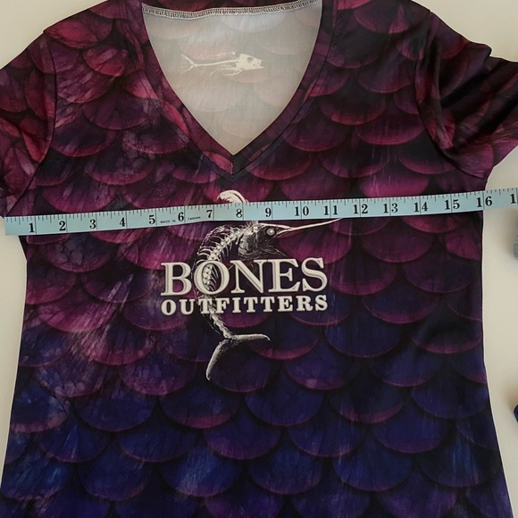 BONES OUTFITTERS Purple Royal Scales Women’s Small Long Sleeve UPF50+ Shirt - Picture 7 of 10